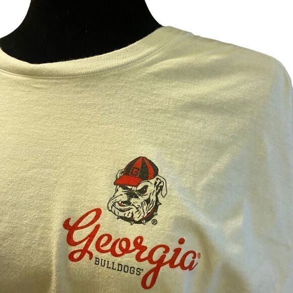 Champion White Long Sleeve University of Georgia UGA T-Shirt Size Large - Picture 5 of 12